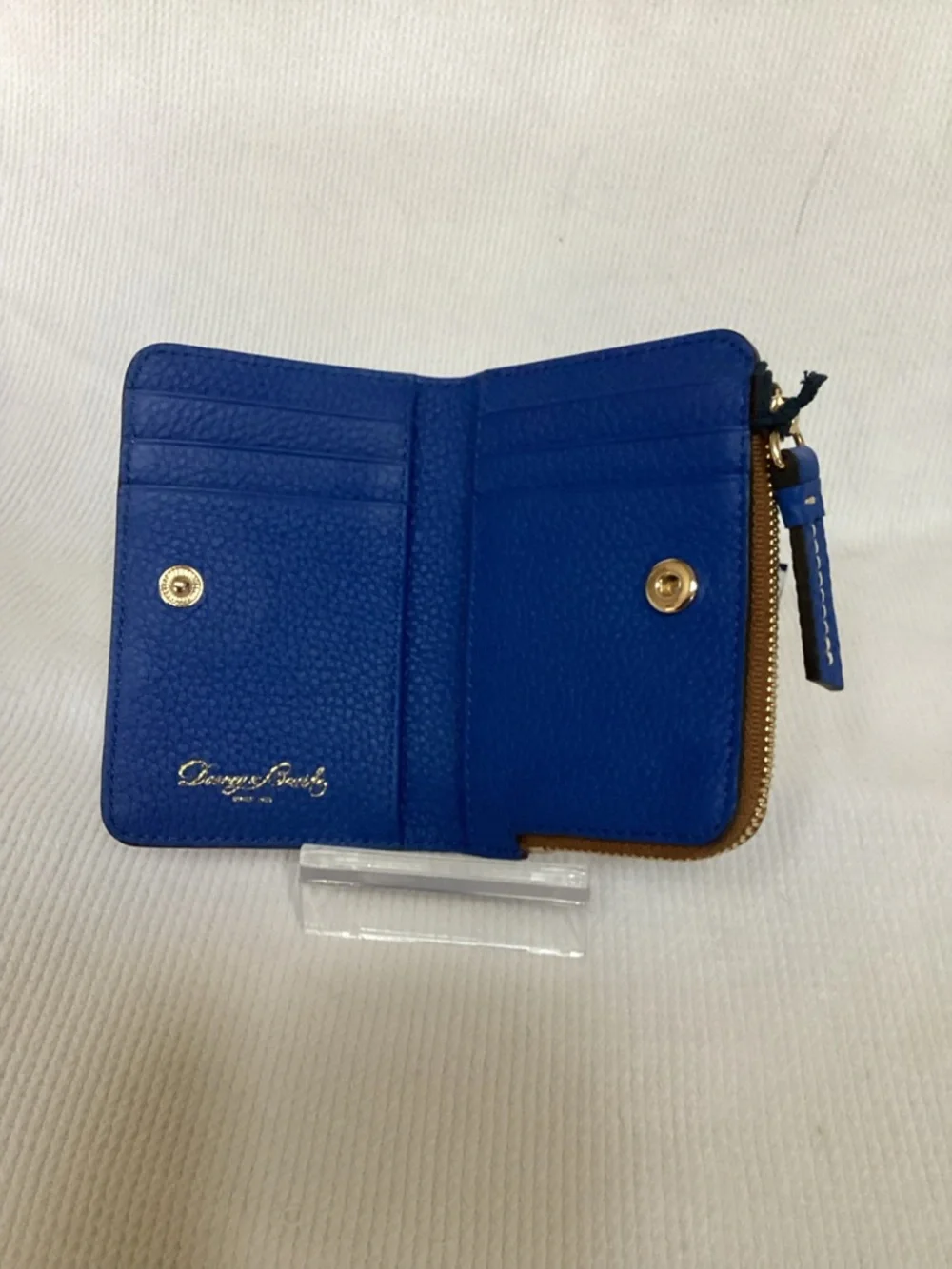 Dooney & Bourke Royal Blue Pebbled Leather Zip Card Holder NWT - Picture 5 of 12